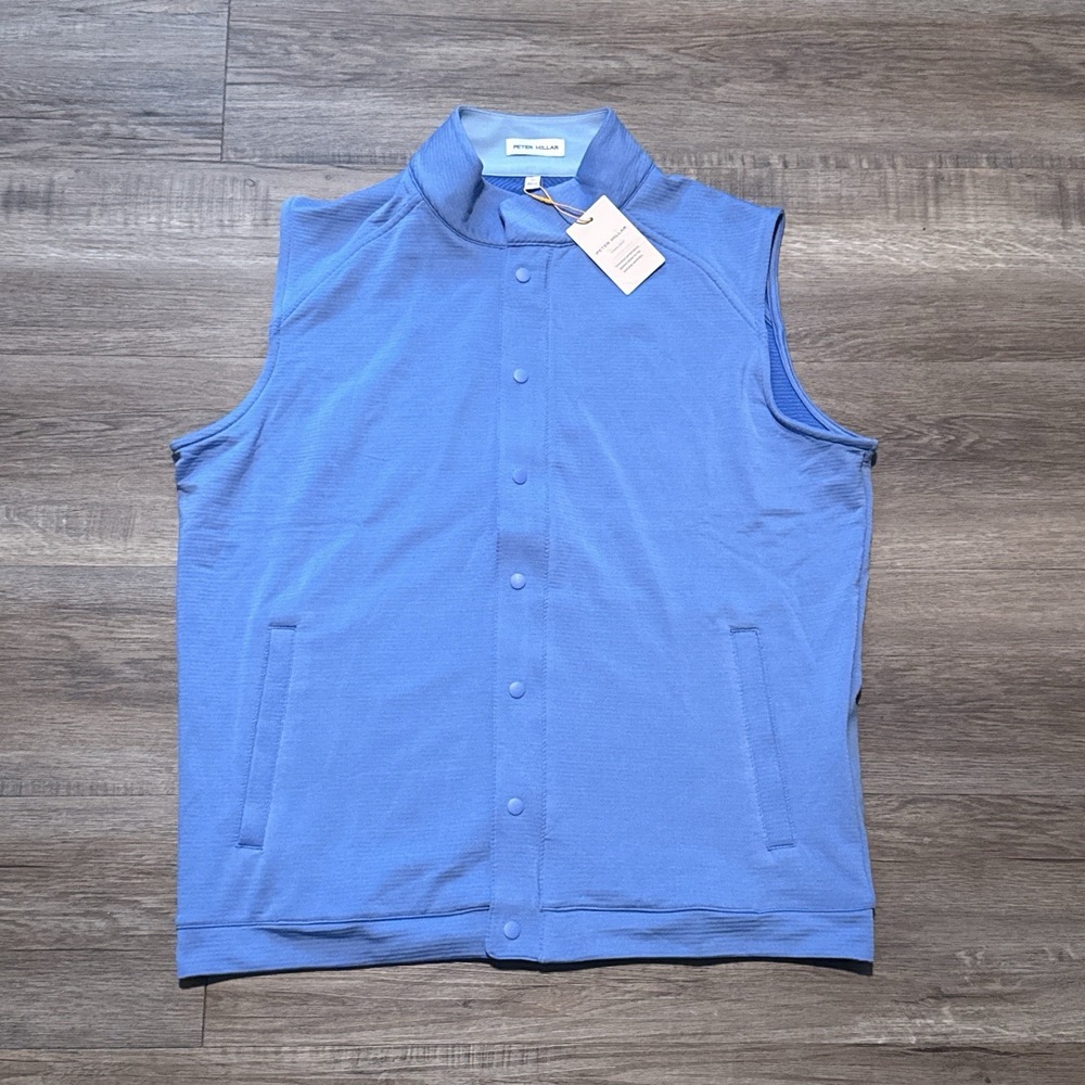 Peter Millar Crown Sport Mens Medium Blue Beaumont Performance Gilet Golf Vest M